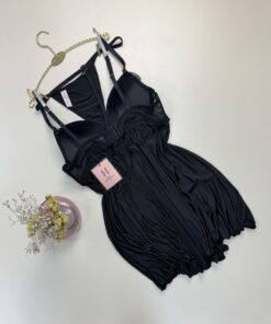 Alternative view of Nuisette - bas strass  - black