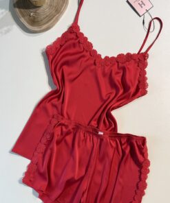 Alternative view of Bustier-Short En Satin " Rouge "