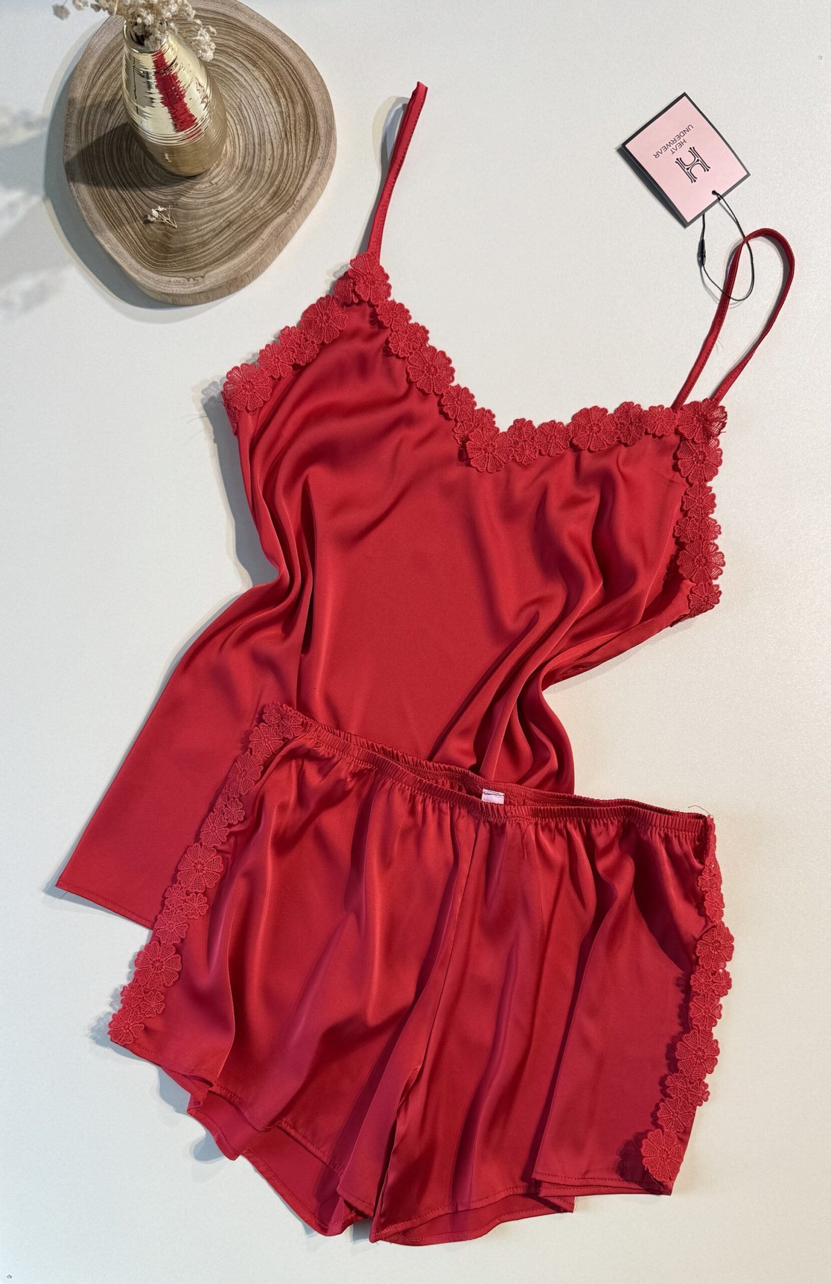 Bustier-Short En Satin " Rouge " – Image 2