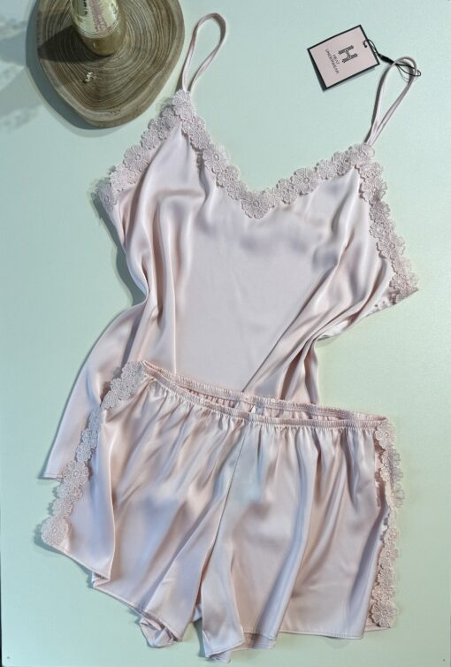 Bustier-Short En Satin " Rose "