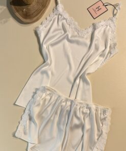 Alternative view of Bustier-Short En Satin " Blanc "