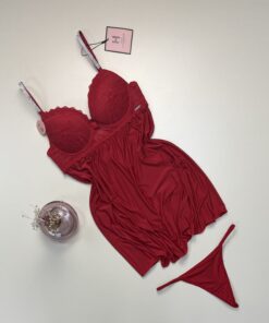 Alternative view of Nuisette - bas strass  - rouge