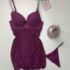 Nuisette - bas strass  - Aubergine