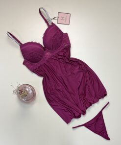 Alternative view of Nuisette - bas strass  - Aubergine