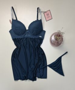 Nuisette - bas strass  - Bleu