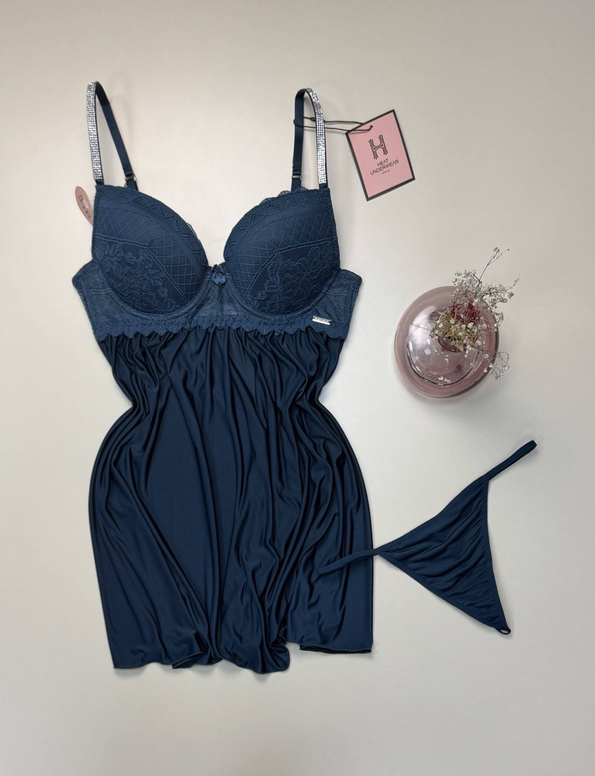 Nuisette - bas strass - Bleu