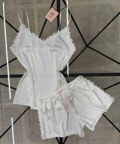 Bustier-Short En Satin " Blanc "