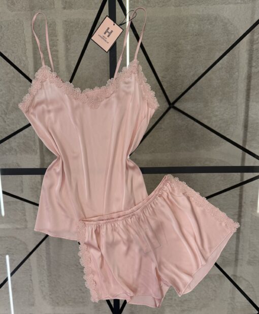Bustier-Short En Satin " Rose "