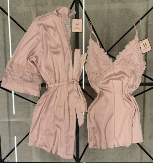 Ensemble Nuisette Peignoir " rose  "
