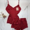 Bustier-Short En Satin " Rouge "