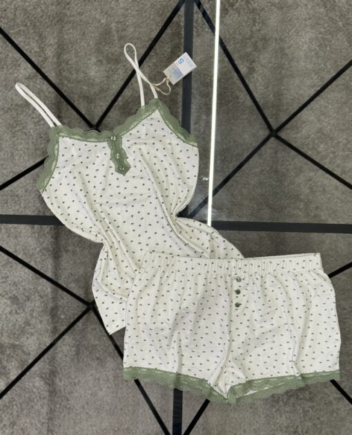 Pyjama short bustier primark "  ivory à fleurs "