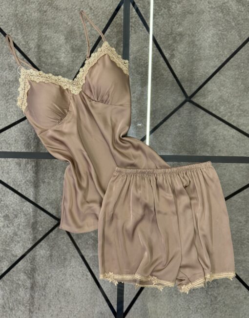 Short-bustier en satin " Nude "