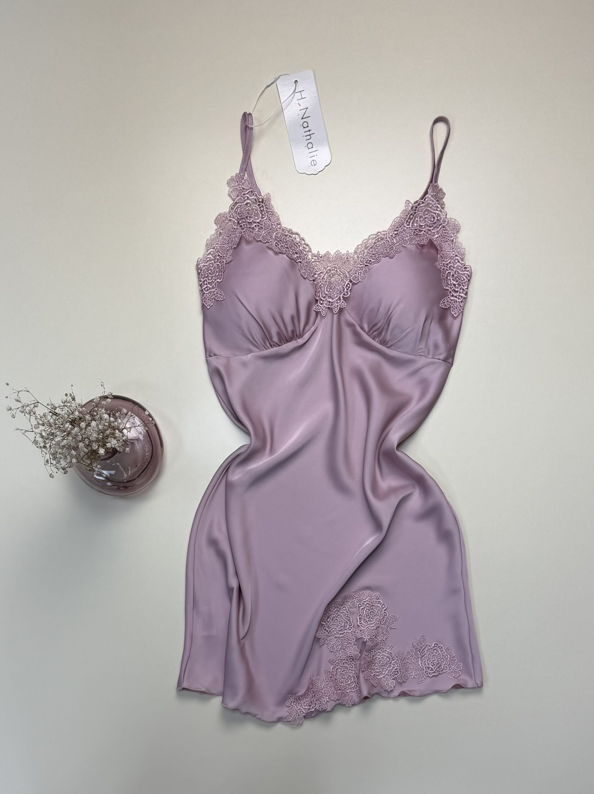 Nuisette en satin " Rose clair " – Image 3