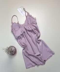 Alternative view of Nuisette  en satin " Rose clair "