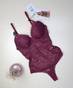 Body en dentelle " Aubergine"