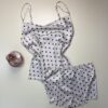 Short-bustier en satin petit pois " Blanc cassé"