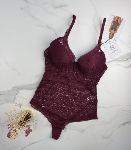 Body en dentelle " Aubergine"