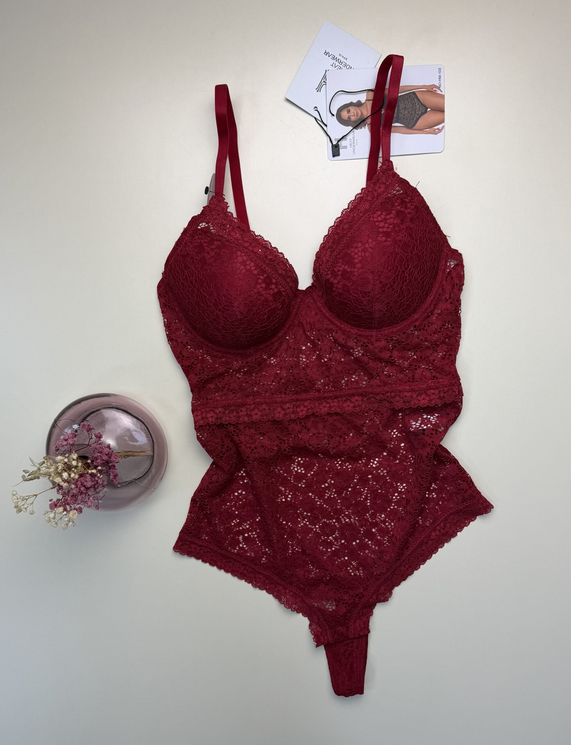 Body en dentelle " Rouge " – Image 2