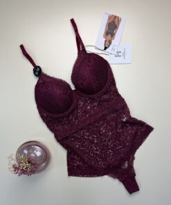 Body en dentelle " Aubergine"