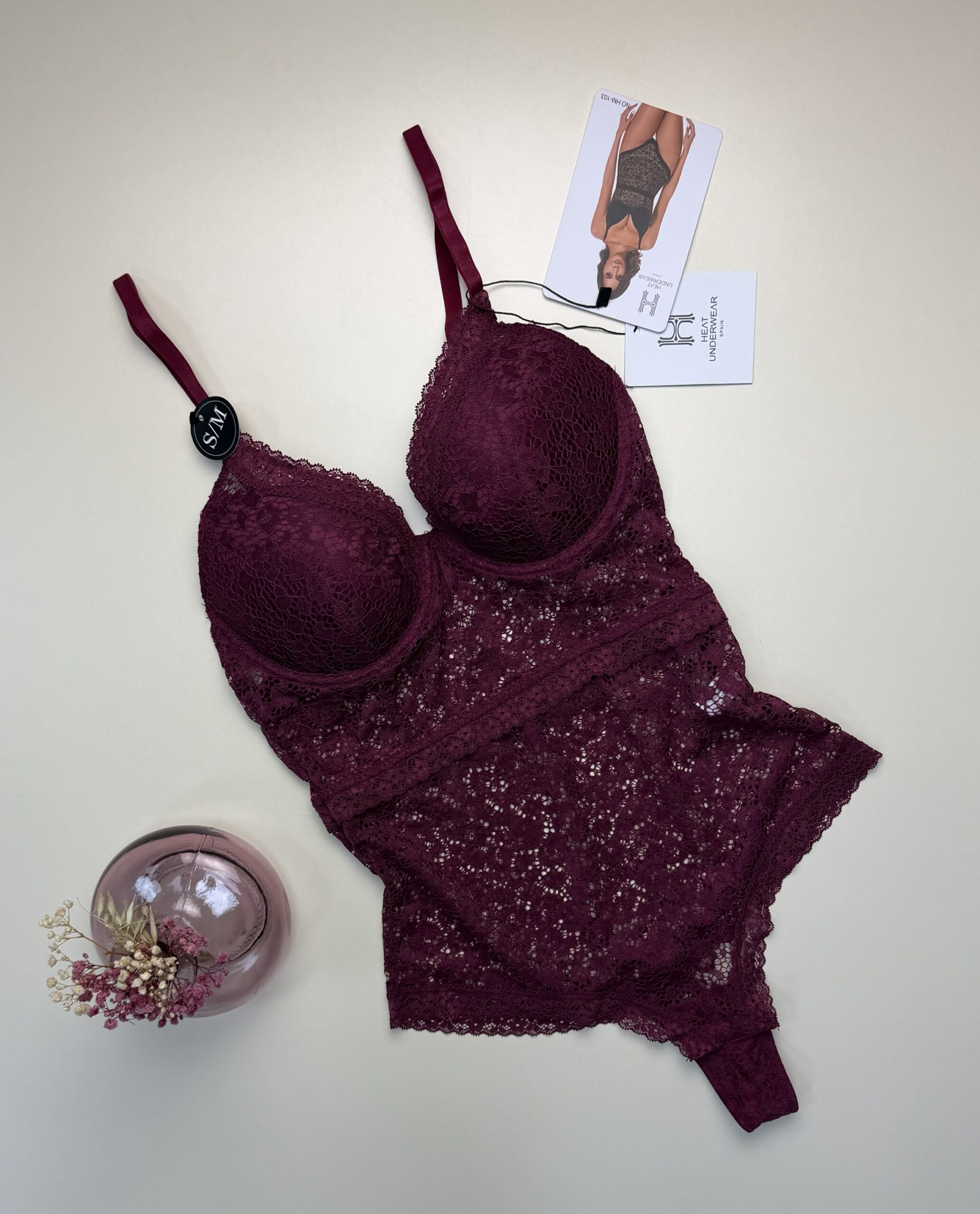 Body en dentelle " Aubergine"