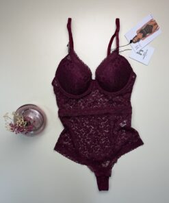 Alternative view of Body en dentelle " Aubergine"