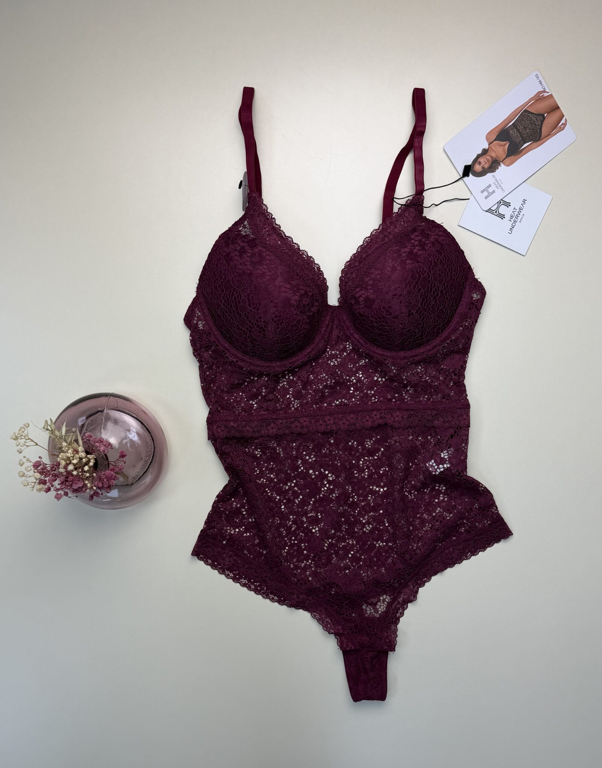 Body en dentelle " Aubergine" – Image 2