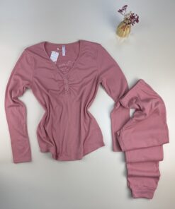 Alternative view of Pyjama haut manche longue " Rose "