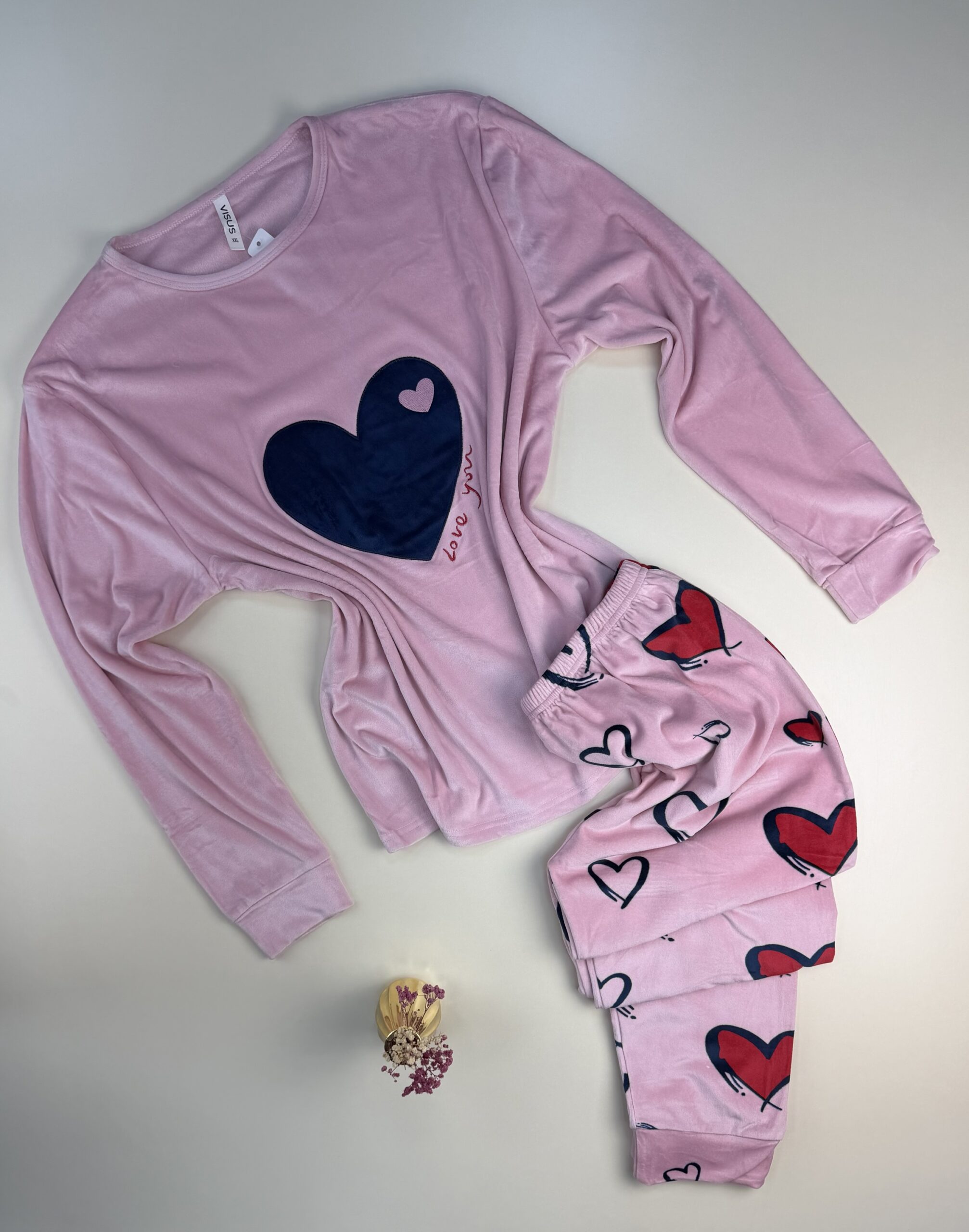 Pyjama haut manche longue " Rose"