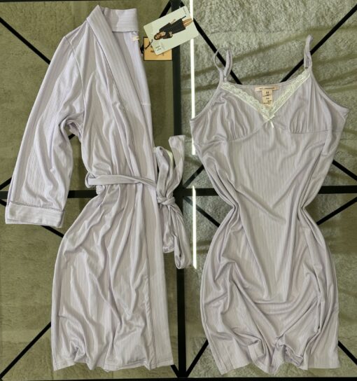 Ensemble nuisette peignoir " MAUVE "