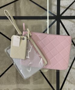 Alternative view of Pack de 3 pochettes " rose , beige , transparent "