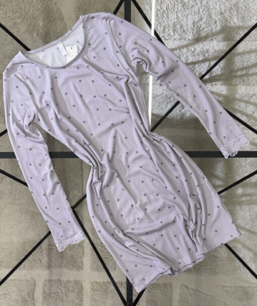 Chemise de nuit  " mauve petit point