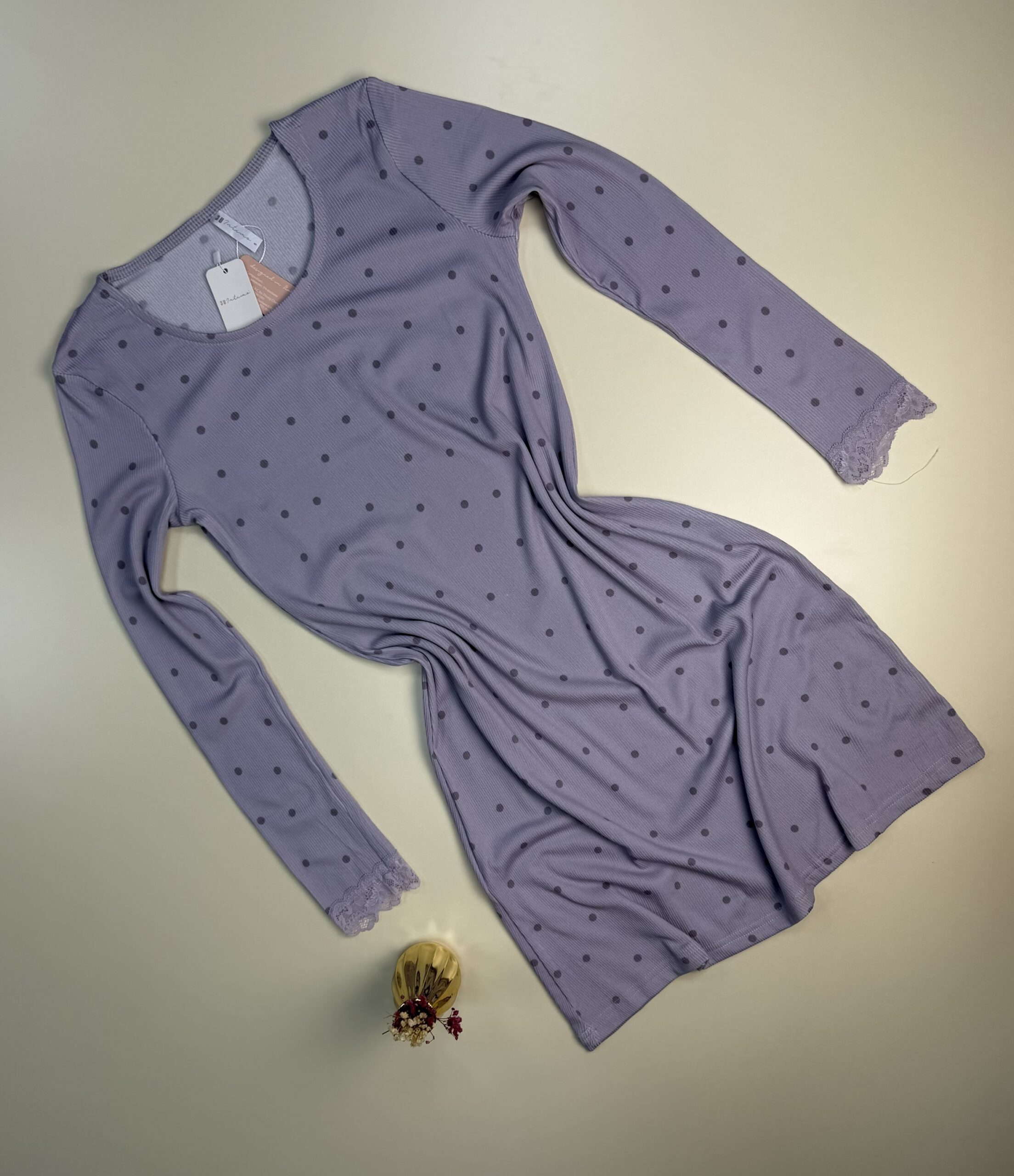 Chemise de nuit " mauve petit point