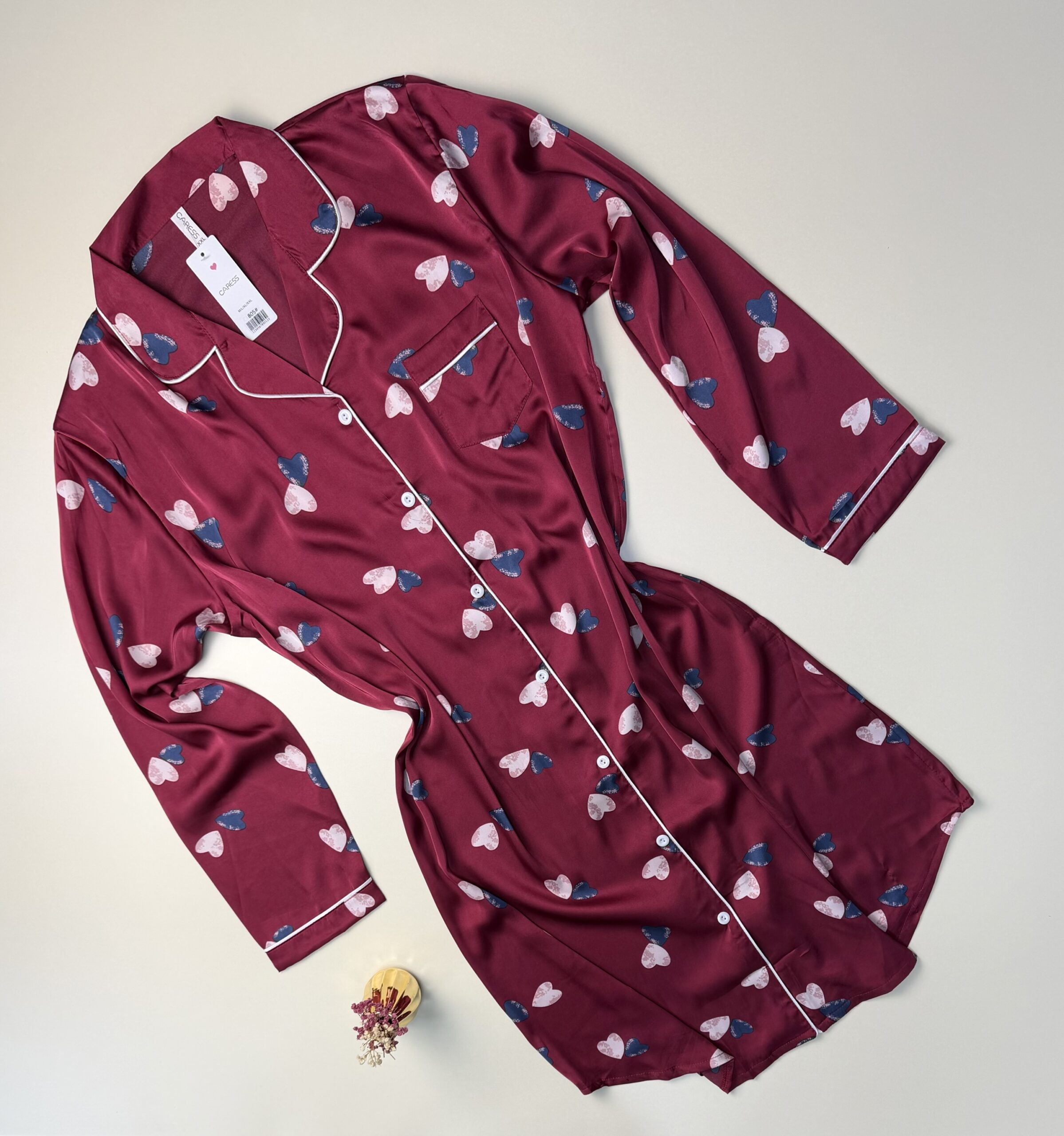 Chemise de nuit en satin " Bordeaux "