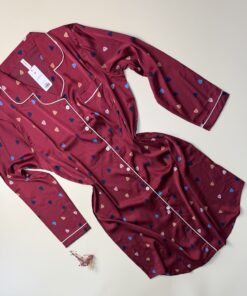 Chemise de nuit en satin " bordeaux "