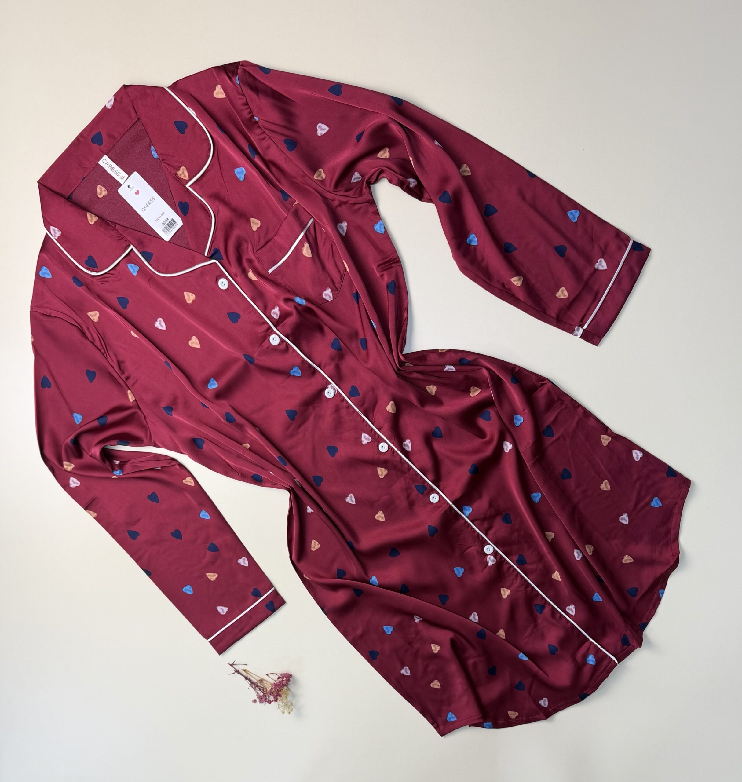 Chemise de nuit en satin " bordeaux "