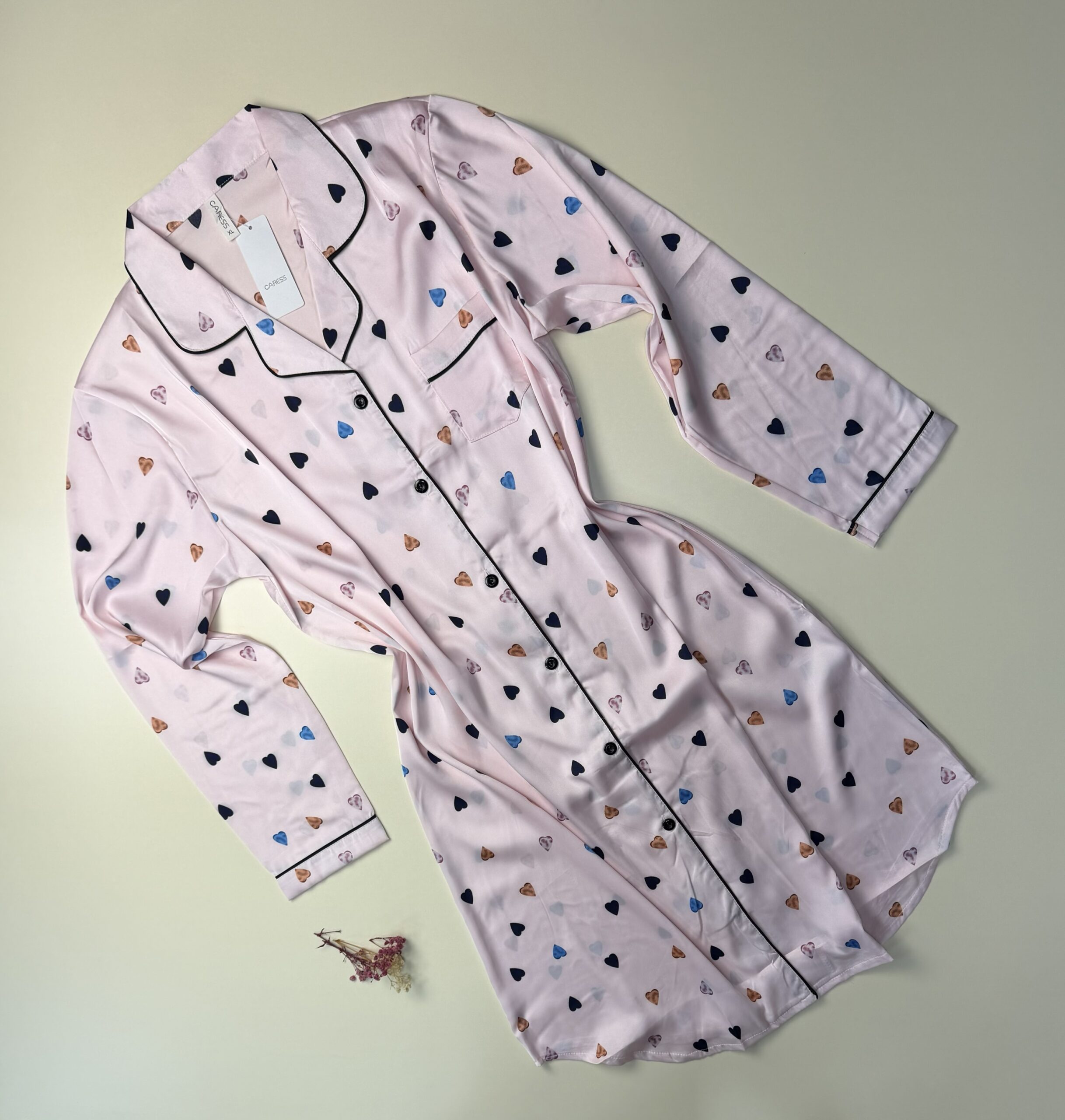 Chemise de nuit en satin " Rose "