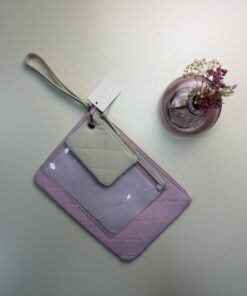 Pack de 3 pochette " rose , beige , transparent "
