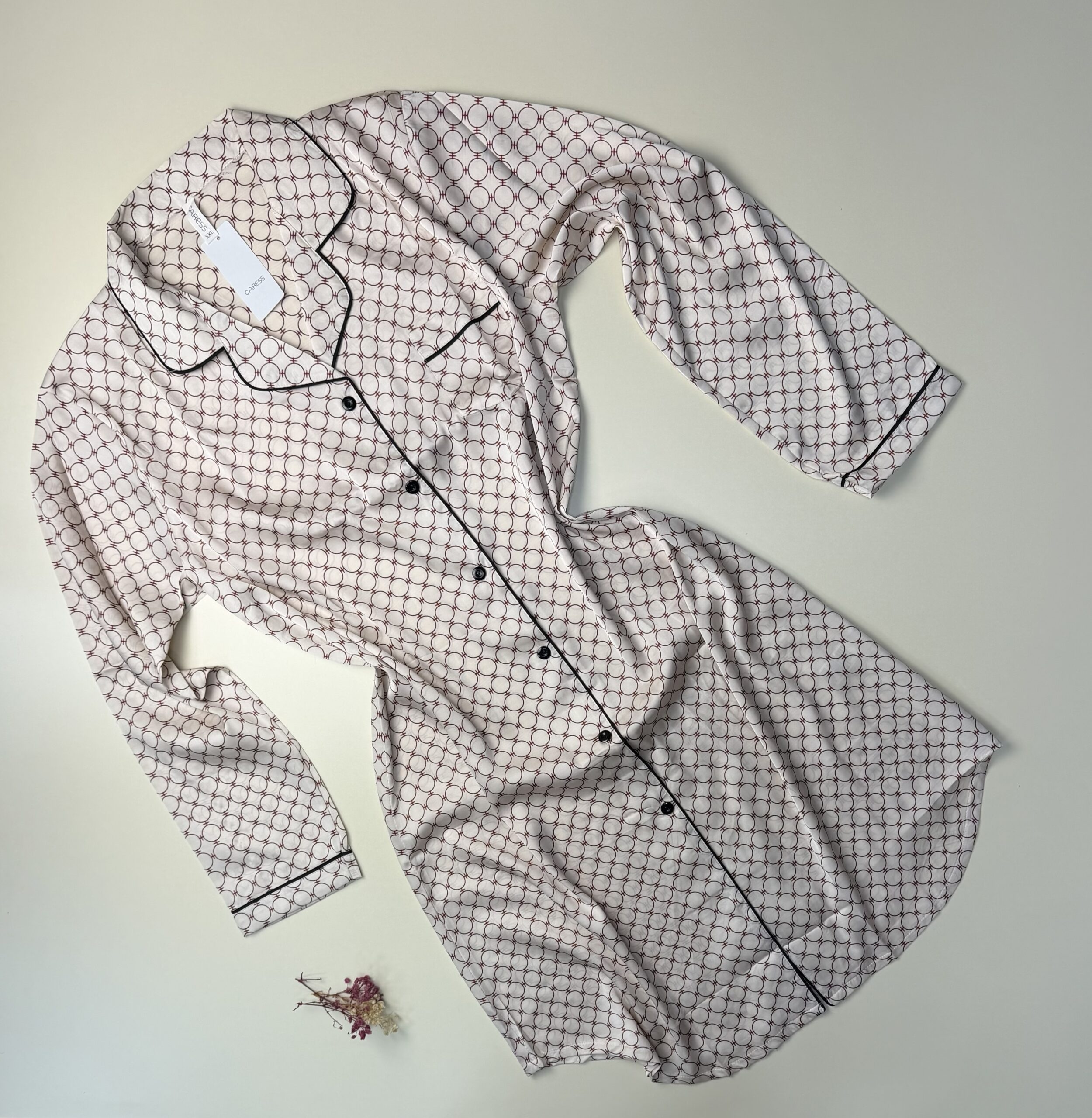 Chemise De Nuit Boutonné en satin " BEIGE "