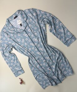 Chemise de nuit " Bleu à fleurs "