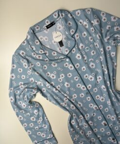 Alternative view of Chemise de nuit " Bleu à fleurs  "