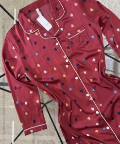 Alternative view of Chemise de nuit en satin " bordeaux "