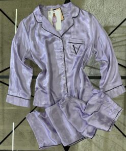 Alternative view of Pyjama Boutonée en satin " Mauve " Papillon