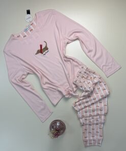 Pyjama haut manche longue en coton " rose clair "