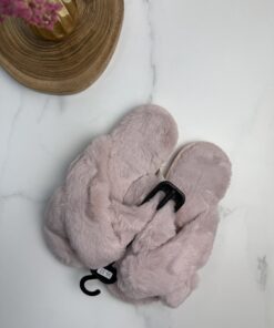 Pantoufle ouverte Croisé – Rose  –