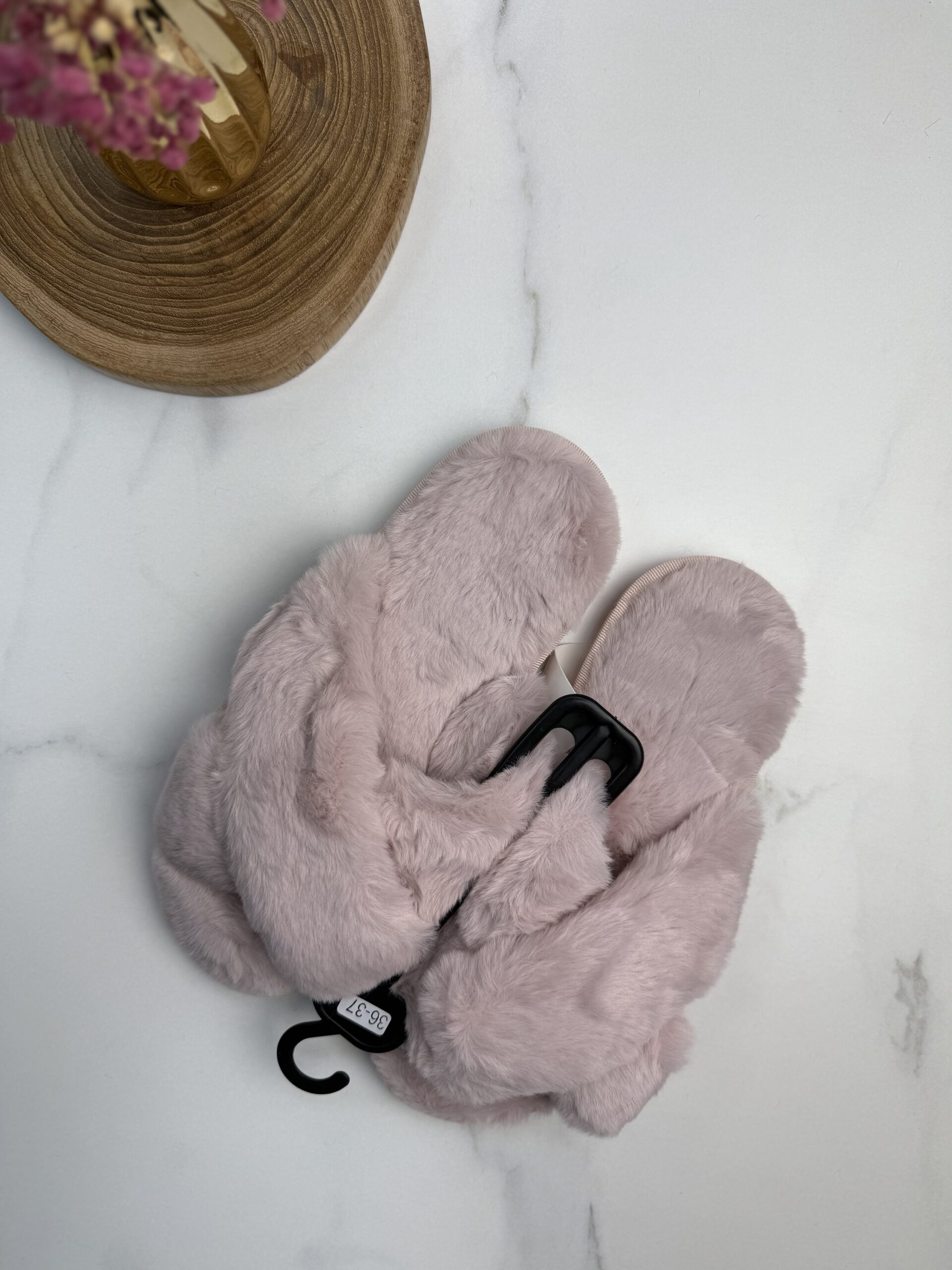 Pantoufle ouverte Croisé – Rose  –