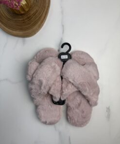 Alternative view of Pantoufle ouverte Croisé – Rose  –