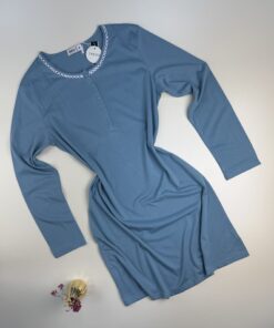 Chemise de nuit boutonnée " Bleu "