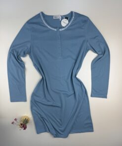Alternative view of Chemise de nuit boutonnée " Bleu "