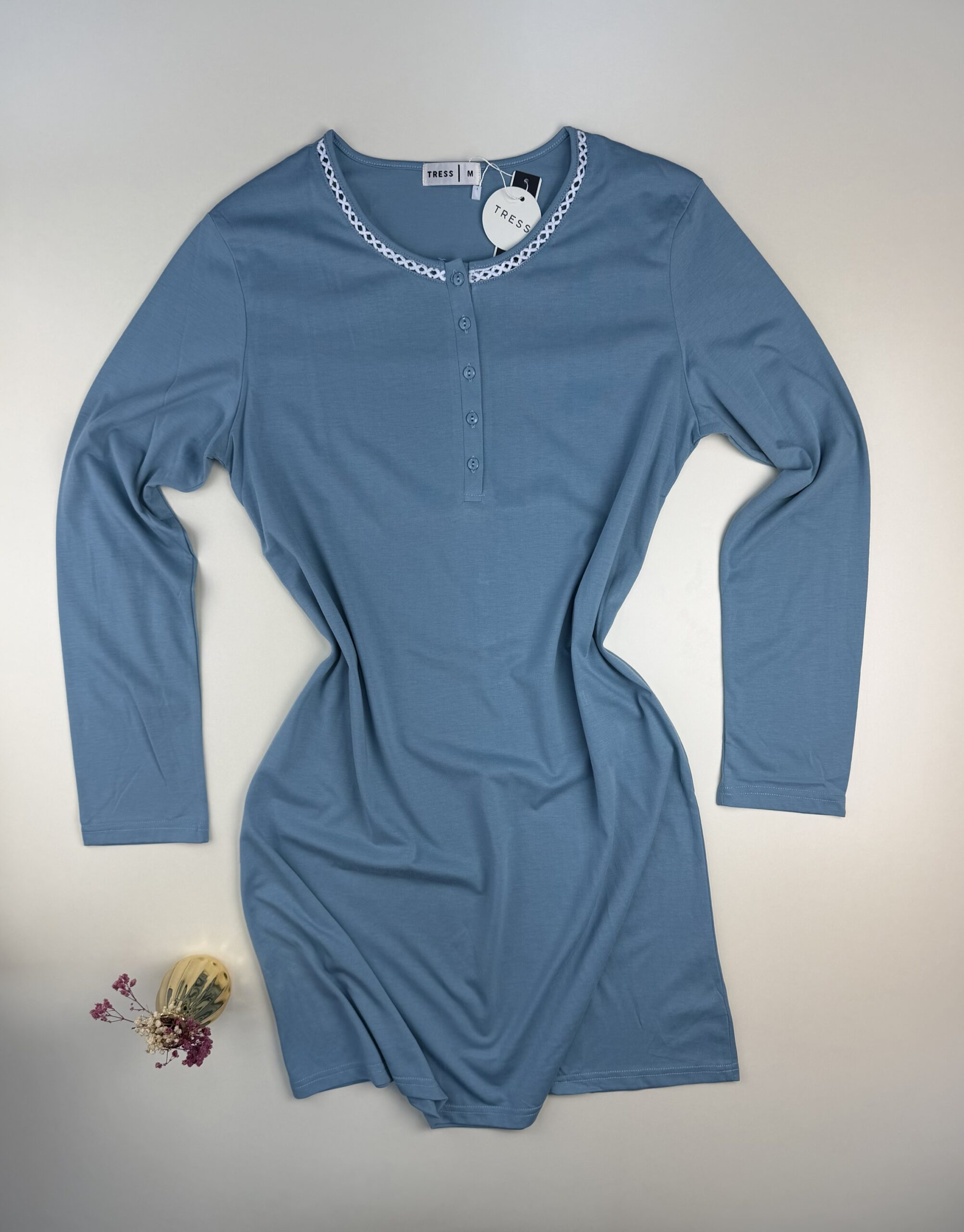 Chemise de nuit boutonnée " Bleu " – Image 2