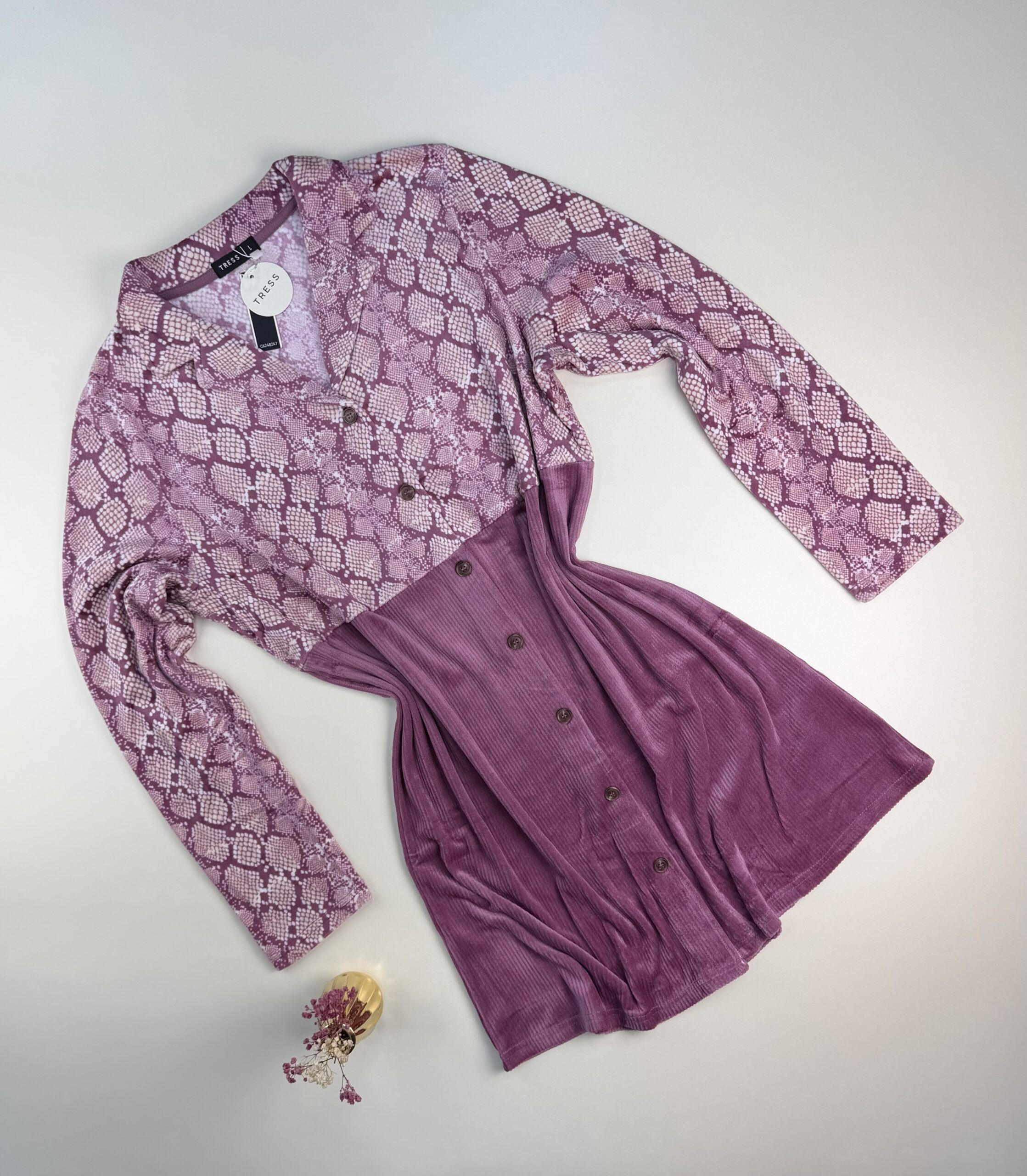 Chemise de nuit boutonné " Rose "